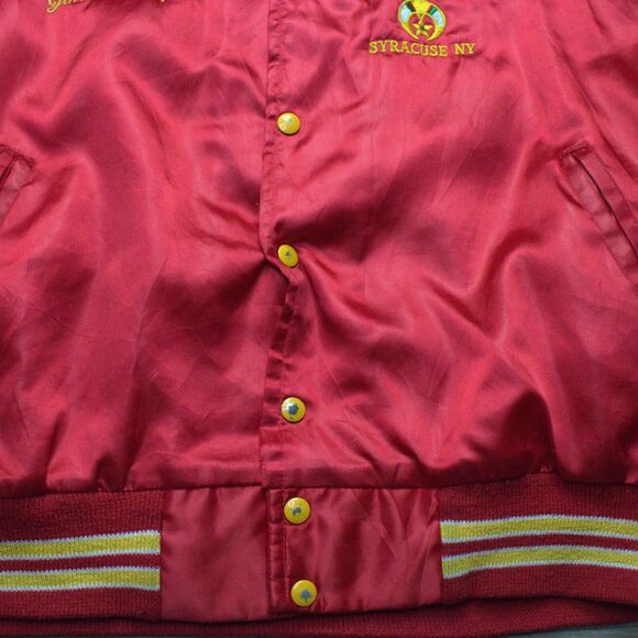 Vintage Aleppo Temple Satin Jacket Lined Embroidered Logo XXL - Picture 5 of 6